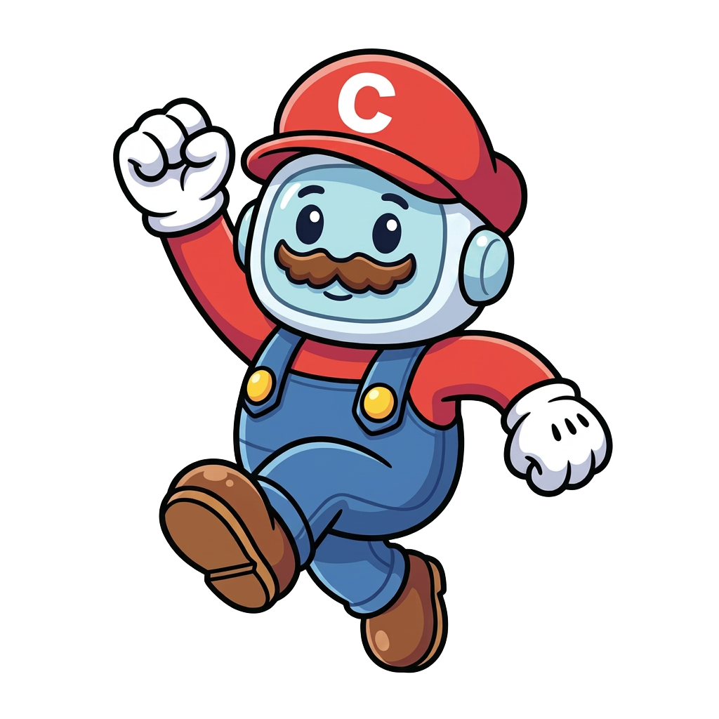 Chief, a friendly cartoon AI chief marketing officer holding a clipboard of campaign ideas